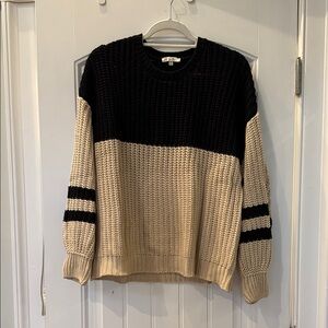 Z Supply Black and Cream Sweater Size M